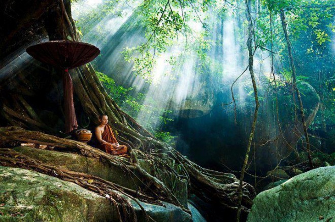 Peaceful abiding here and now.