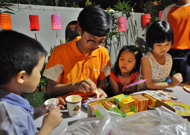 Children having a good time at the appreciation dinner.