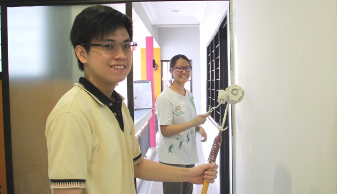 Nalandians are happy to roll up their sleeves to make the centre nice for everyone.