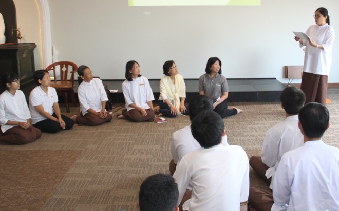 Participants preparing for their  group presentation.