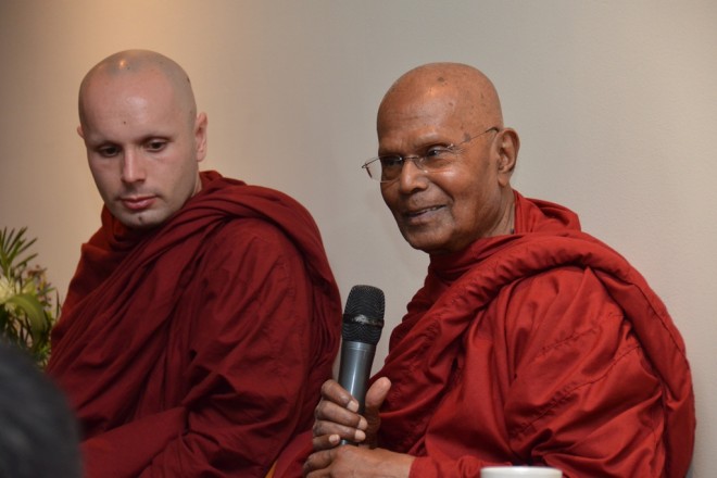 Ven. Gunaratana has arrived at Nalanda Centre with Ven. Mangala.