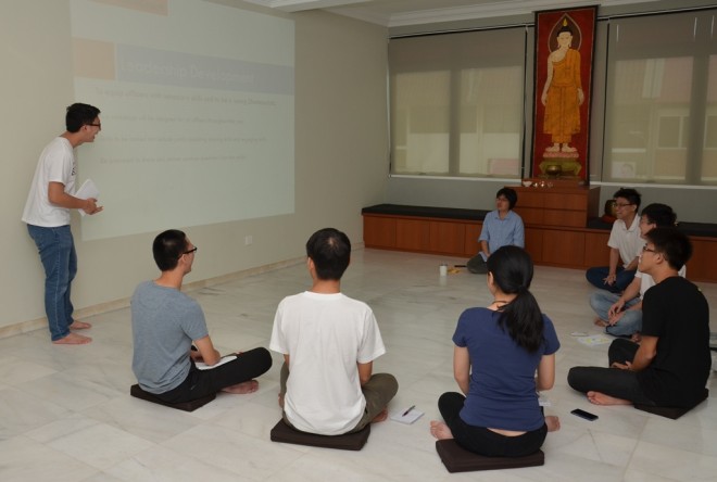 Youth officers having their meeting at Nalanda Youth Centre.