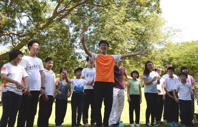 Dhamma School students having an enjoyable time at the Botanical Gardens in Putrajaya.