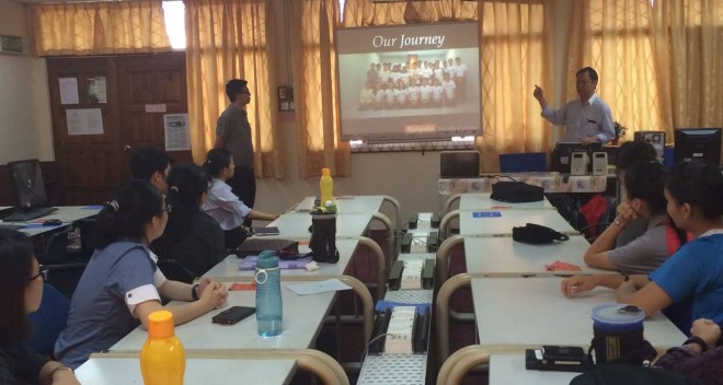 Mr. Johnny welcoming the Nalanda youths.