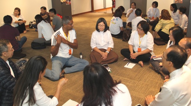Group discussion on living in harmony.
