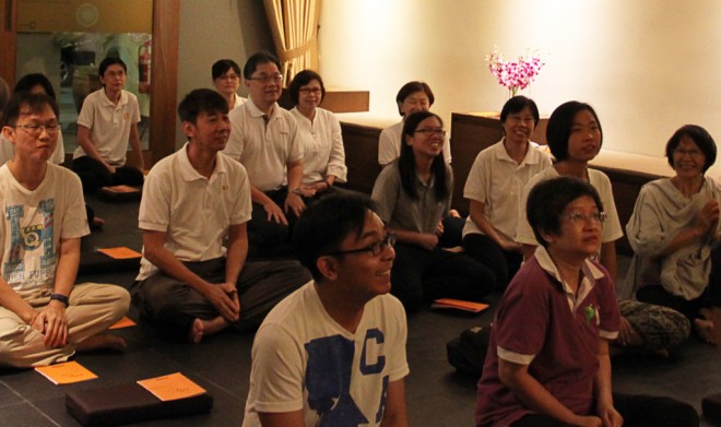 Devotees listening to Bro. Tan's advice attentively.