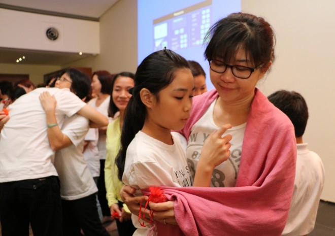 Loving hugs and touching moments.