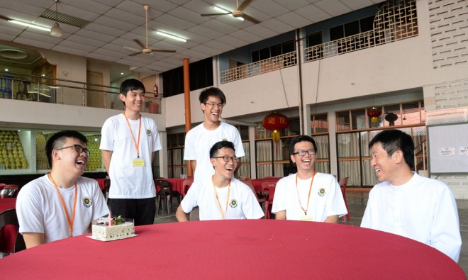 Light moment with youths.