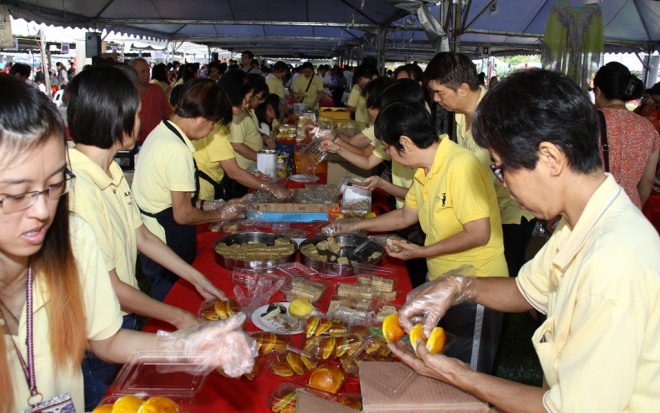 Busy serving customers.