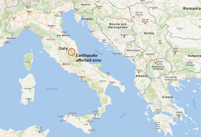 Italian earthquake zone.