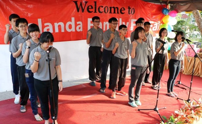 Students performing their energetic opening number.