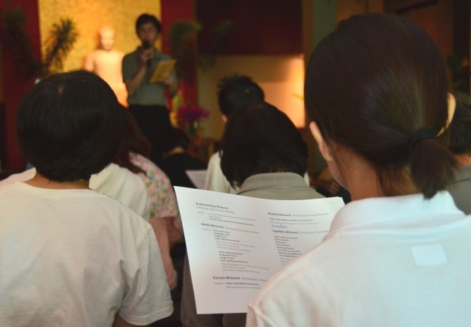Sis. Santī speaking of the four spiritual qualities.