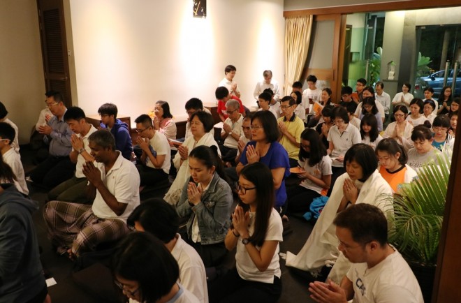 Nalandians and devotees participated in the special blessing.