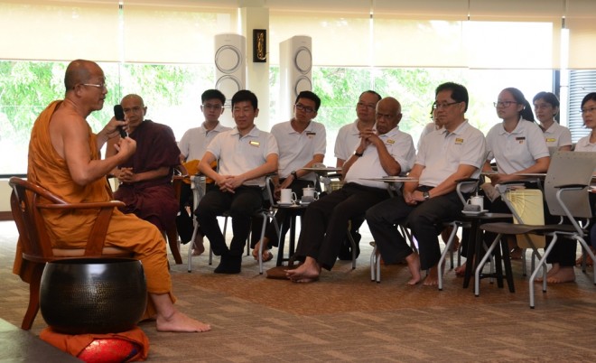 Ven. Balacitta (speaking) and Ven. Vijaya.