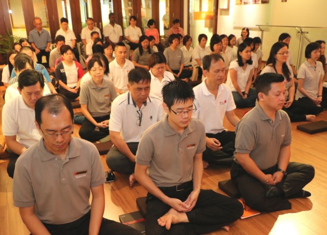 Meditation is an integral activity at Nalanda Centre every Sunday.