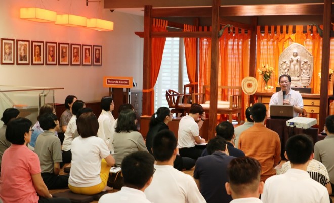 Bro. Tan Siang Chye gave a talk on the purpose and importance of Buddhist education.