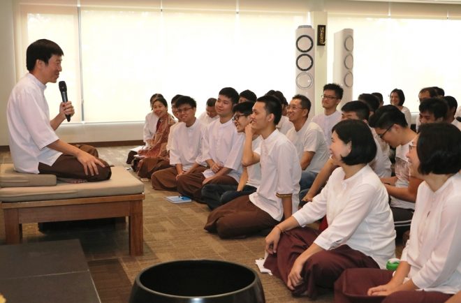 Bro. Tan gradually explaining the different kinds of happiness.