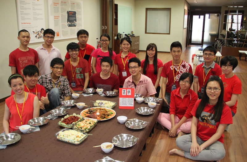 A very ‘red gathering’ – reunion dinner for participants. – Nalanda