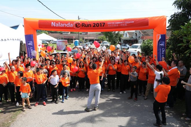 Nalandians and volunteers gathered after the event for their own fun-run!