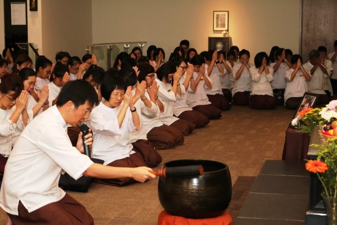Bro. Tan leading the chanting on 30 April.